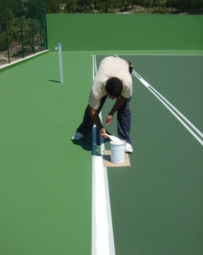 Trabajos de pintura pista de tenis